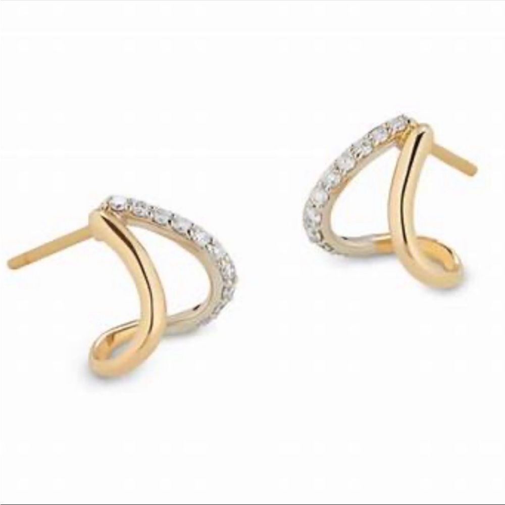 G Label GOOP Pavé Diamond and Gold Split Emily Hoops